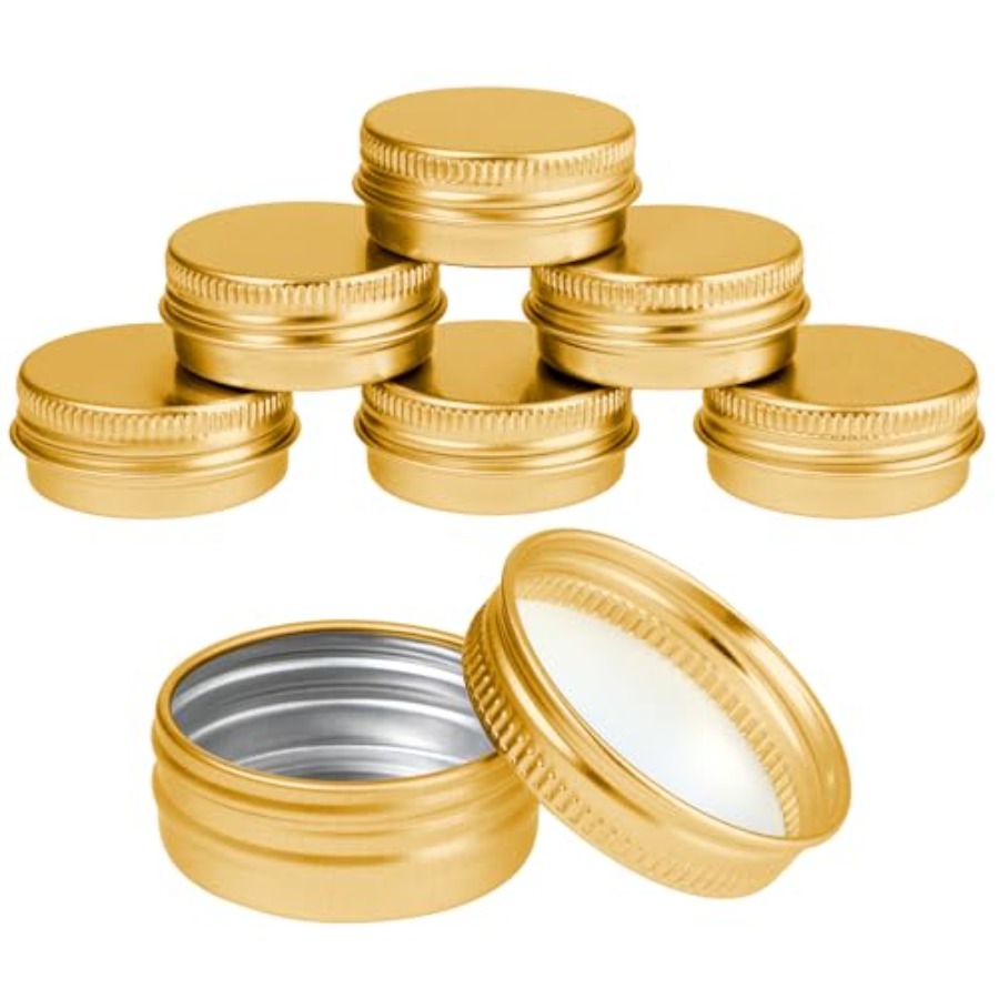 Tin Container Lid - 6 Pack 0.5 oz Metal Round