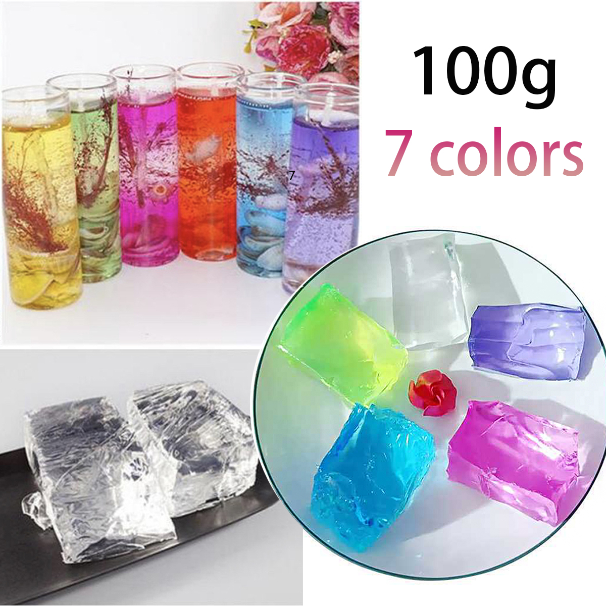 Candle Making Los Angeles - 100G 7Colors Jelly Wax DIY Handmade