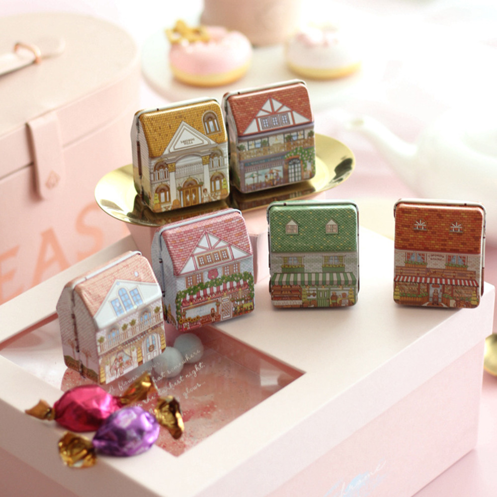 6Pcs Mini House Shaped Tin Box - Tin Container Lid reseña y precio