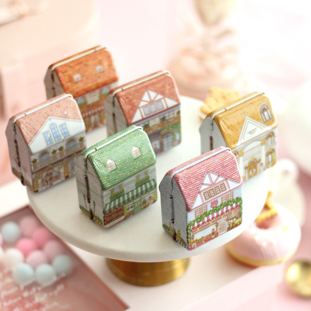6Pcs Mini House Shaped Tin Box - Tin Container Lid reseña y precio