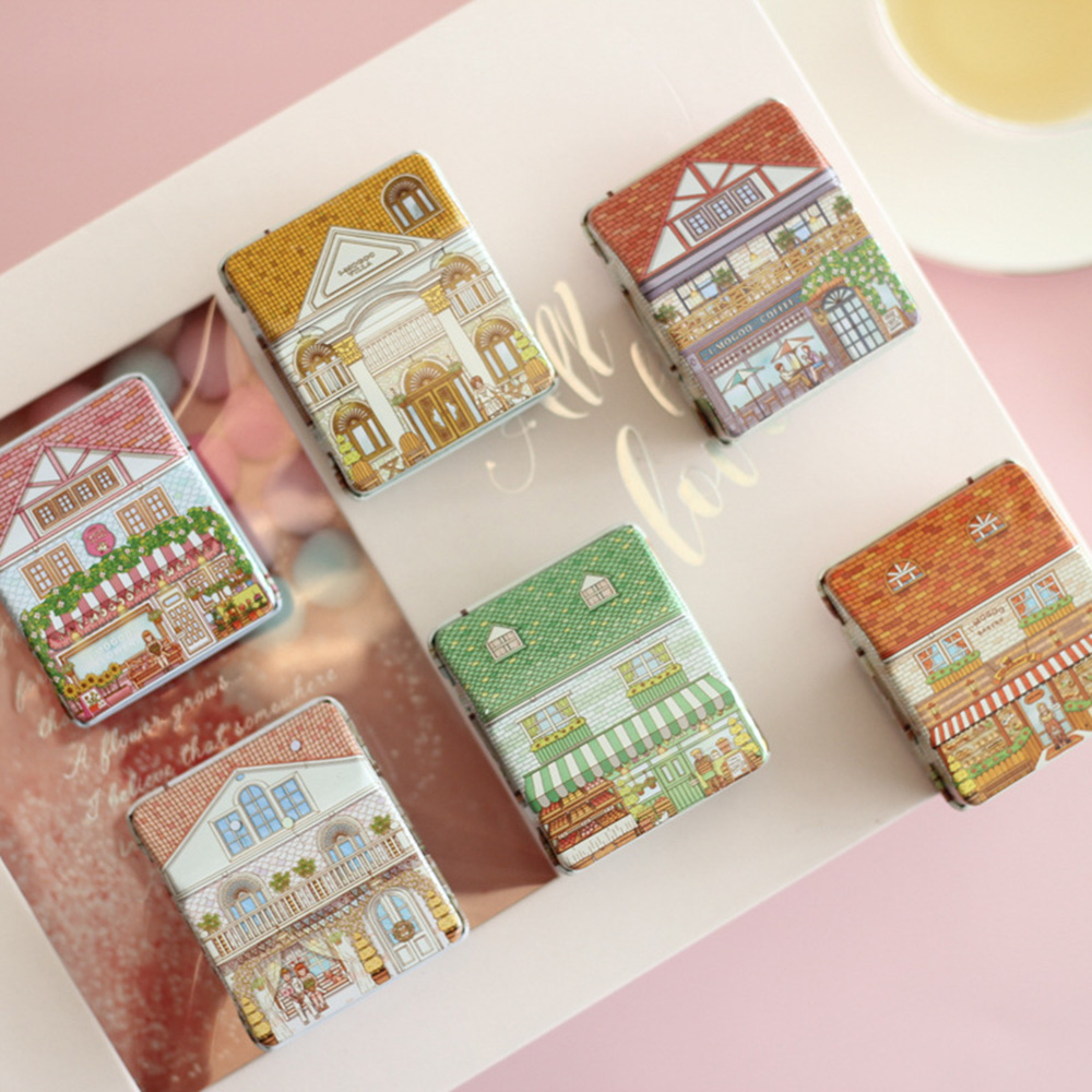 6Pcs Mini House Shaped Tin Box - Tin Container Lid reseña y precio