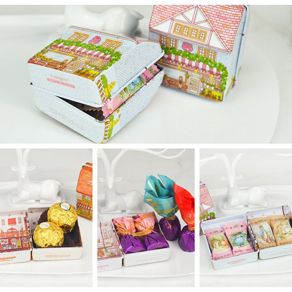 6Pcs Mini House Shaped Tin Box - Tin Container Lid reseña y precio