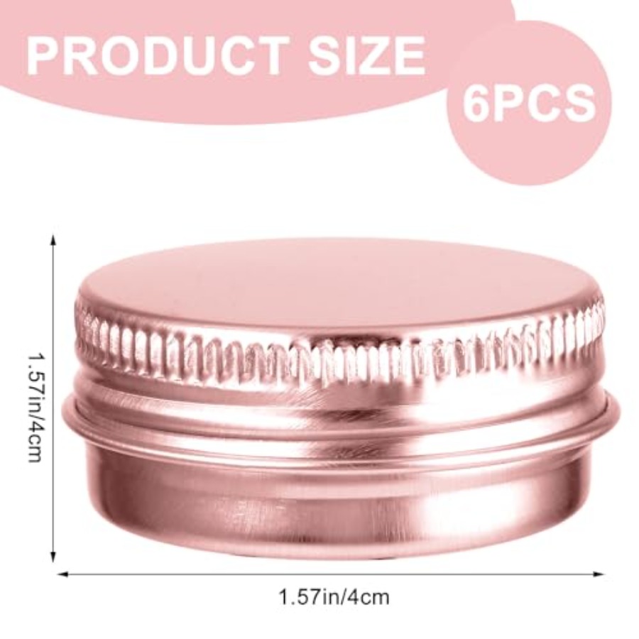 6 Pack 0.5 oz Metal Round Alum - Tin Container Lid reseña y precio