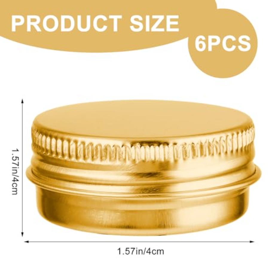 6 Pack 0.5 oz Metal Round Alum - Tin Container Lid reseña y precio