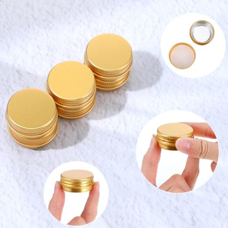 6 Pack 0.5 oz Metal Round Alum - Tin Container Lid reseña y precio