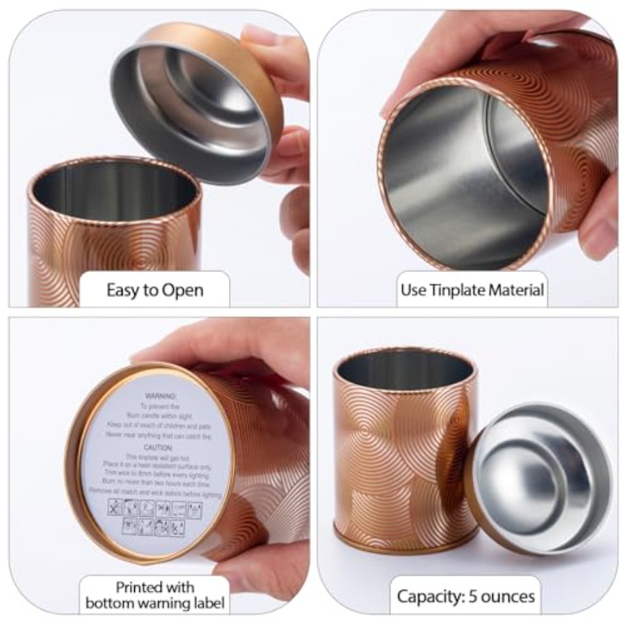 5oz Candle Tins for Making Can - Tin Container Lid reseña y precio