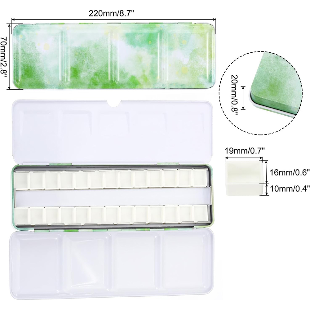 Empty Watercolor Palette, Meta - Tin Container Lid reseña y precio
