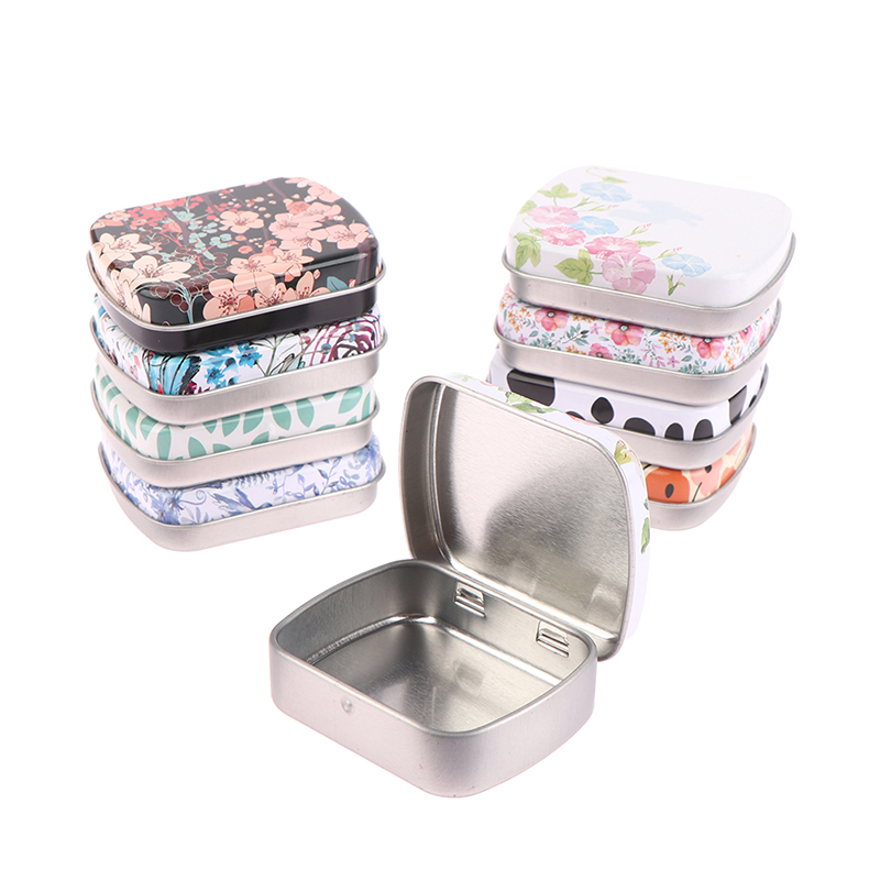 Mini Tin Box Metal Hinged with - Tin Container Lid reseña y precio
