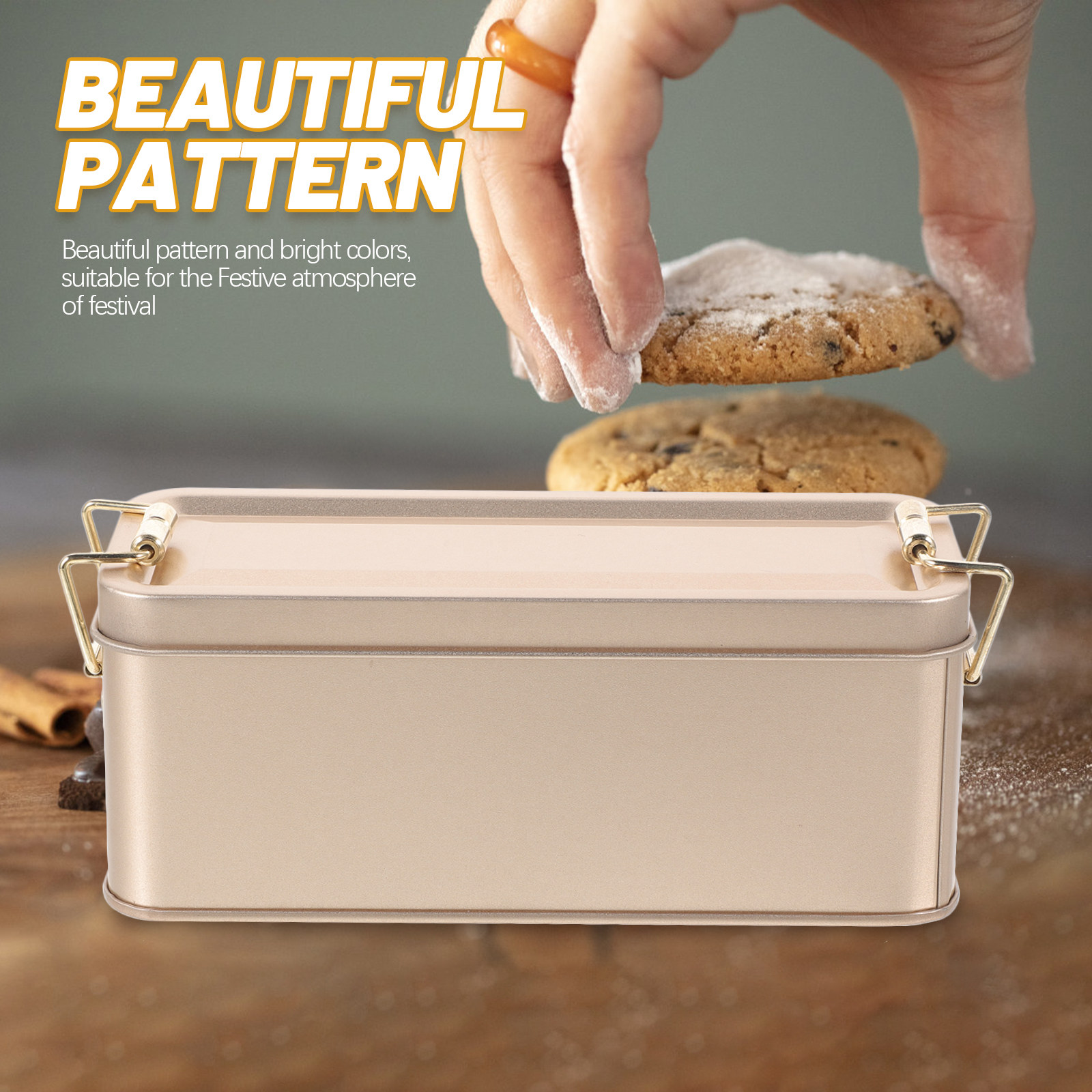 Stylish Iron Cookie Box Small  - Tin Container Lid reseña y precio