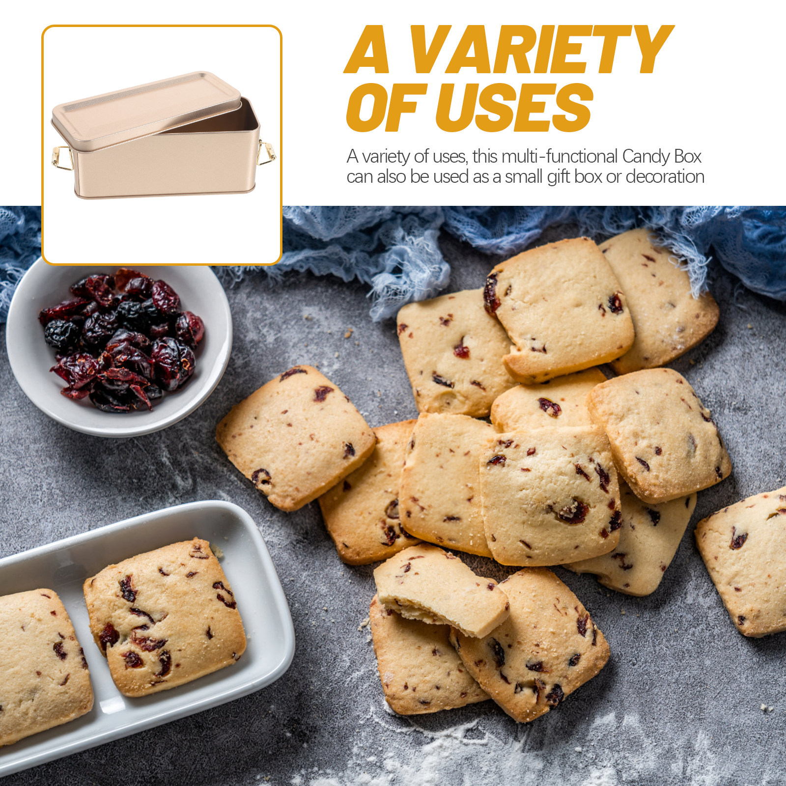 Stylish Iron Cookie Box Small  - Tin Container Lid reseña y precio