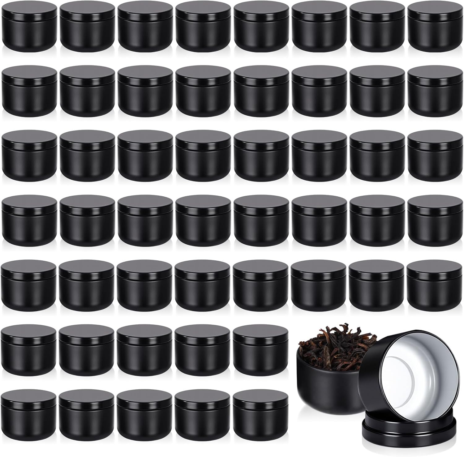 50 Pack Small Tea Tin Canister - Tin Container Lid reseña y precio