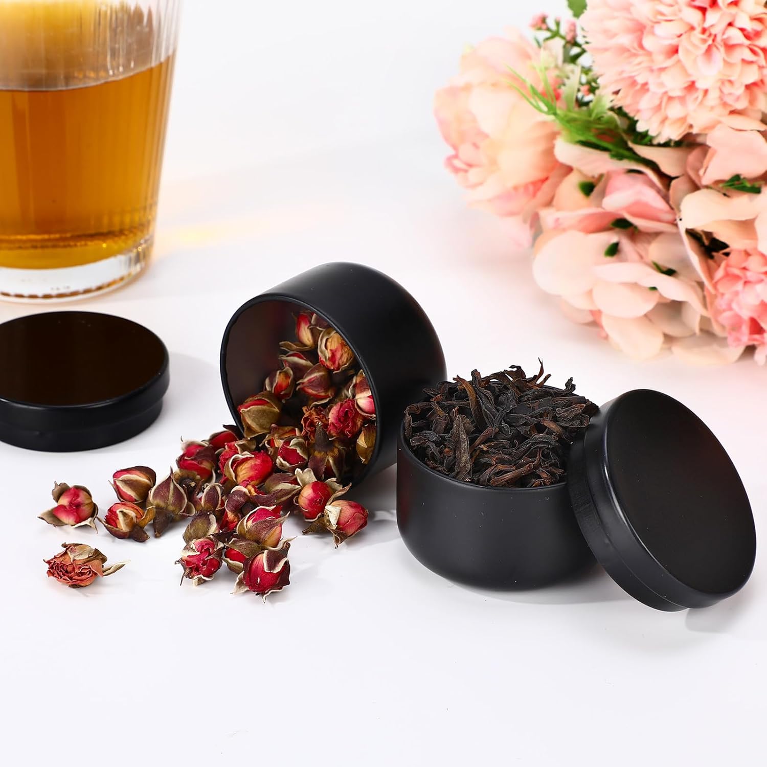 50 Pack Small Tea Tin Canister - Tin Container Lid reseña y precio